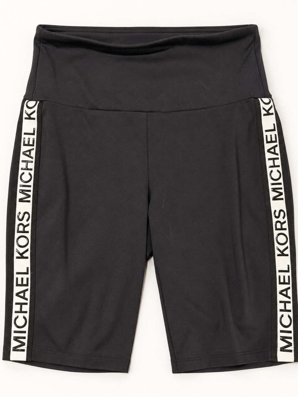 Michael Kors Black Bike Shorts with White Logo Side Panels